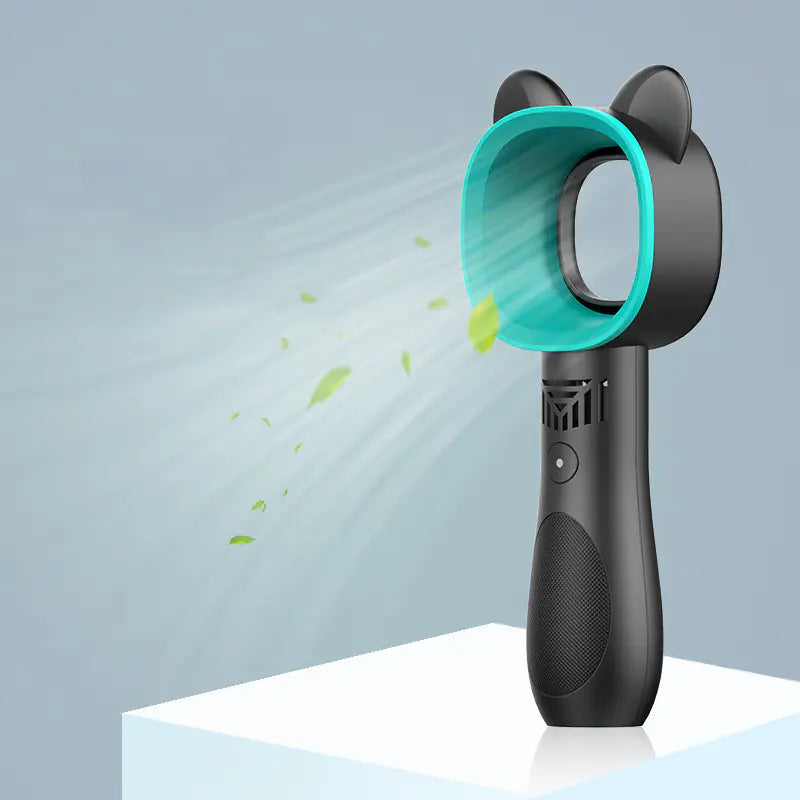 Foldable Leafless Fan with Stand - Cartoon Handheld Fan