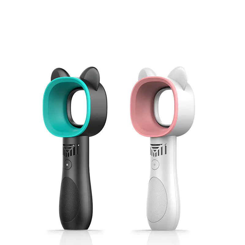 Foldable Leafless Fan with Stand - Cartoon Handheld Fan