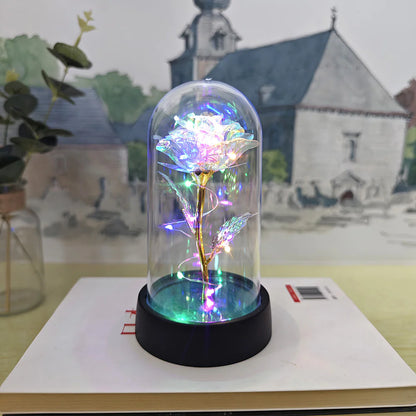 LED Illuminated Rose in a Glass Dome