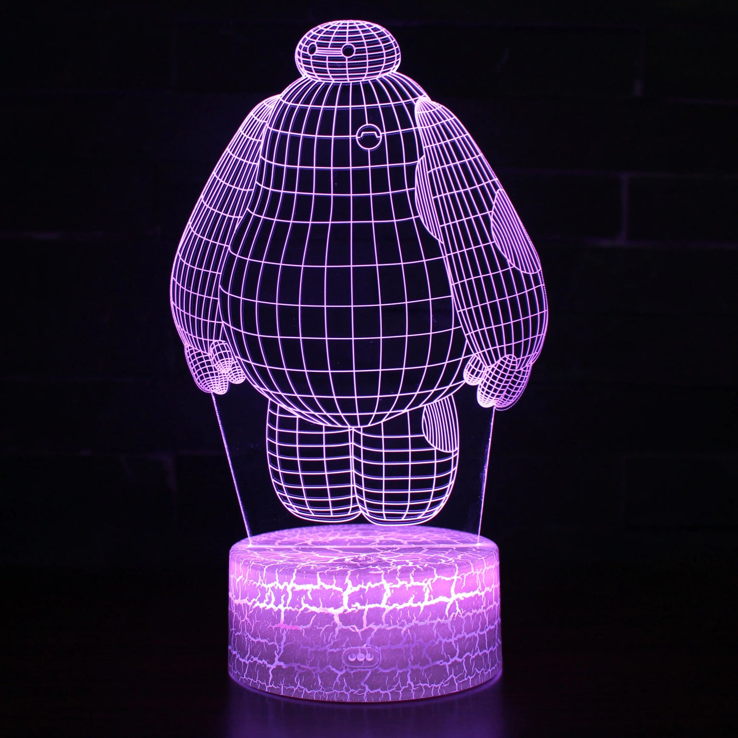 LED 3D Night Light with Remote - Baymax and Bear
